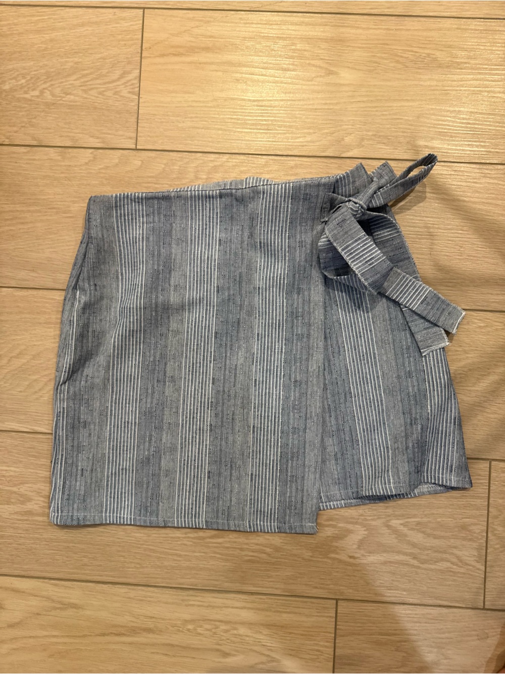 Striped Blue Tie-Waist Mini Skort